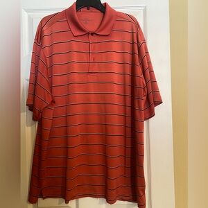 Men's orange and black striped polo shirt 
Size XXL